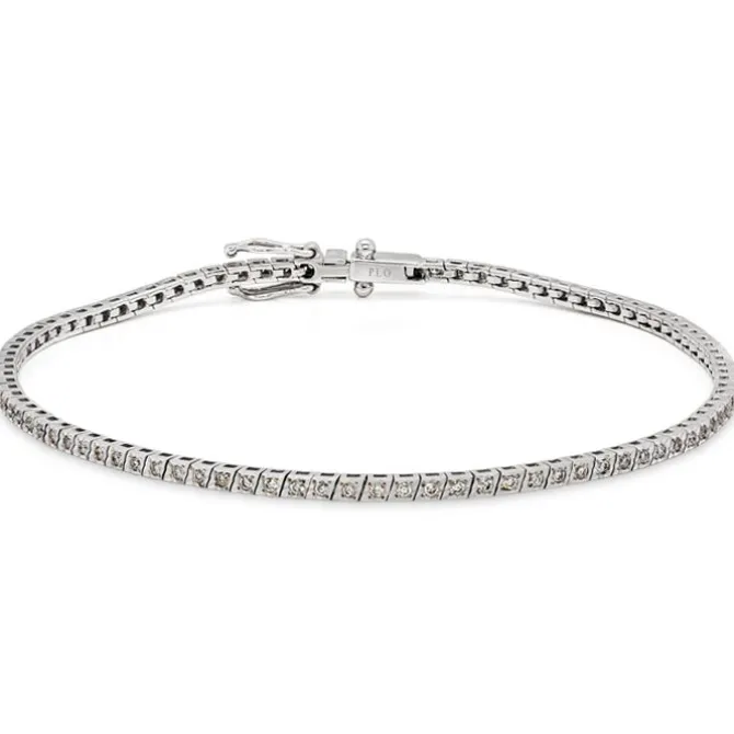 Pulsera riviere en oro blanco y diamantes 0.48 quilates