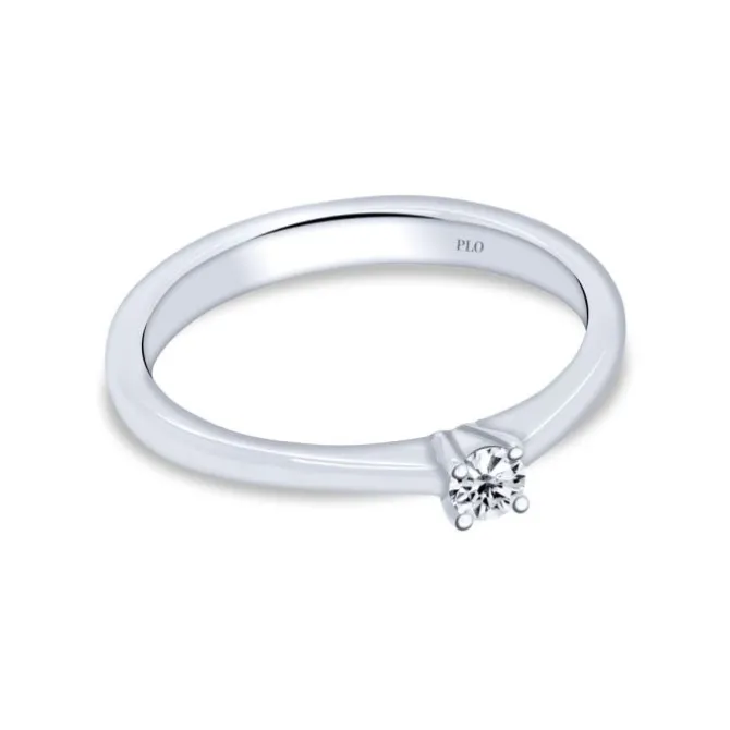 Solitario de oro blanco con diamante 0.10 quilates
