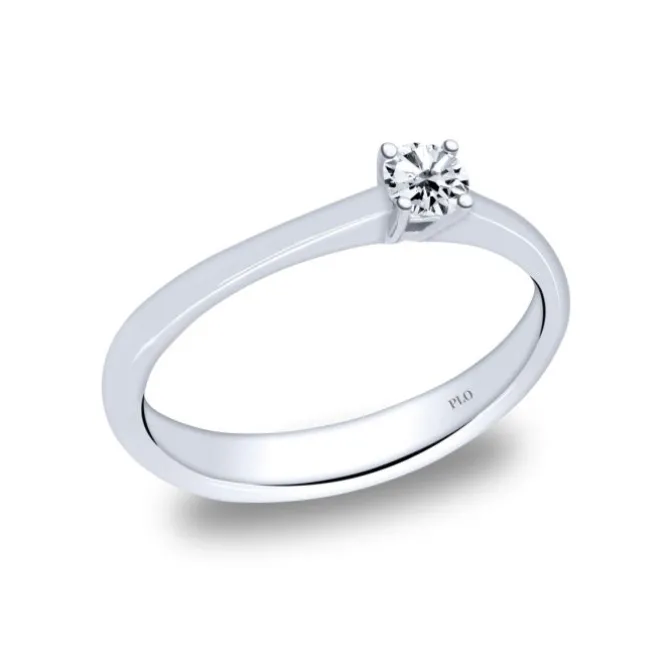 Solitario de oro blanco con diamante 0.15 quilates