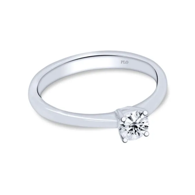 Solitario de oro blanco con diamante 0.15 quilates