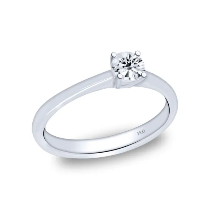 Solitario de oro blanco con diamante 0.34 quilates