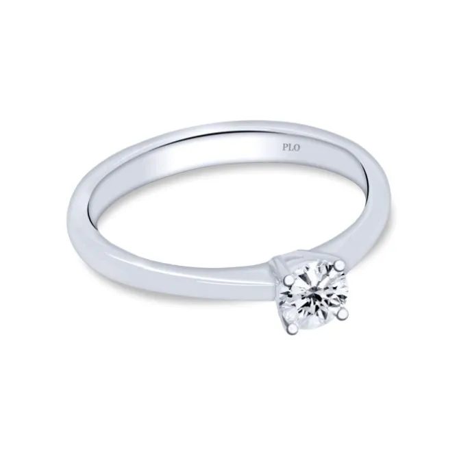 Solitario de oro blanco con diamante 0.34 quilates