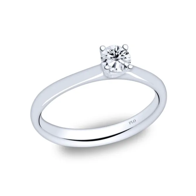 Solitario de oro blanco con diamante 0.30 quilates