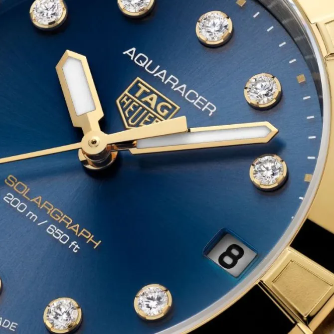 TAG Heuer Aquaracer Solargraph Diamantes Acero y Oro 34mm