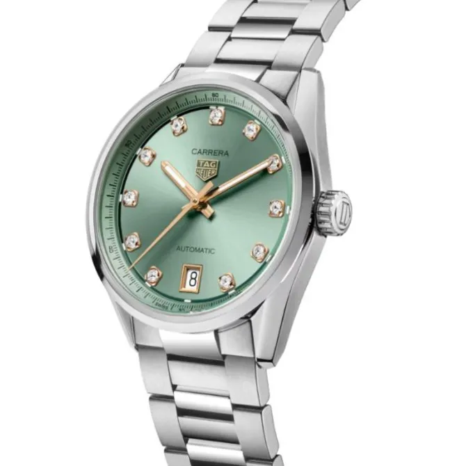 TAG Heuer Carrera Date 36 mm Verde Diamantes