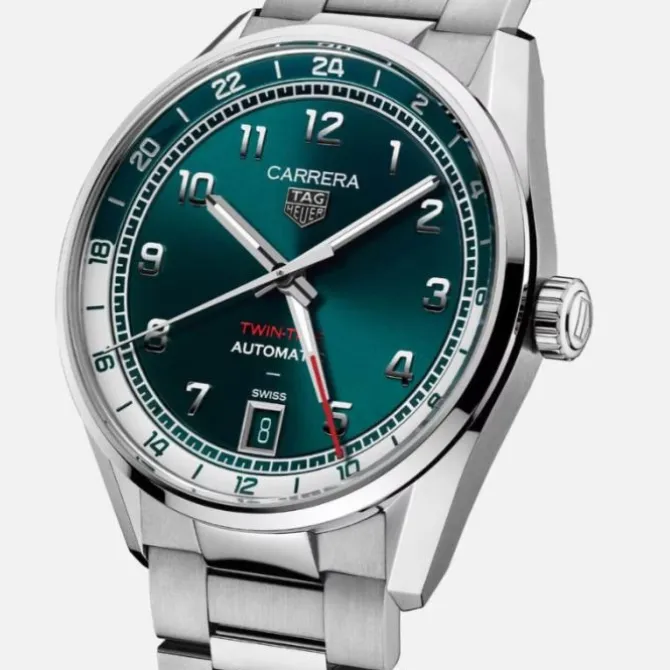 TAG Heuer Carrera Twin-Time Automático 41 mm Verde Teal